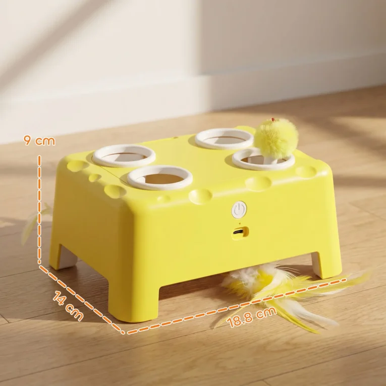 3-in-1 Interactive Cat Toy Rechargeable Indoor Mouse – Yellow, White 3-in-1 Interactive Cat Toy Rechargeable Indoor Mouse – Yellow, White
