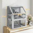 Wooden Hamster Cage with Deep Base and Accessories – Light Grey