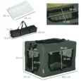 Pet Carrier with Cushion for Mini Dogs 48.5cm – Grey and black