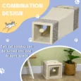 Cat Tunnel with Caves and Scratching 98cm – Brown and Beige