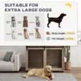 Two-Door Dog Crate Side Table – Walnut Brown, 118cm