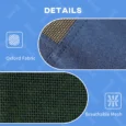 Raised Dog Bed with Canopy – Dark Blue, 76 × 61cm