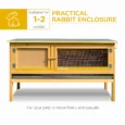 Outdoor Rabbit Hutch 115x44cm Openable Roof – Yellow and Green