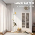 Cloud-Perch Floor-to-Ceiling Cat Tree – Beige, 225–255cm