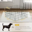 Eight-Panel Folding Dog Playpen with Ground Stakes – Green, 60cm