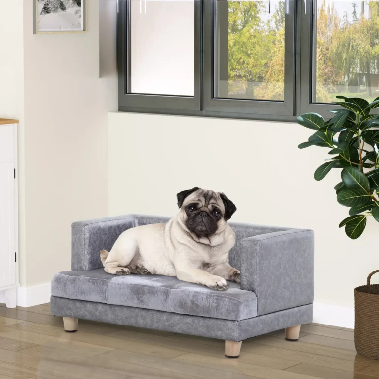 Dog Sofa Bed Elevated Pet Chair – Grey