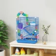 Five-Level Hamster Habitat with Side Tunnel – Blue, 46 × 30 × 58cm