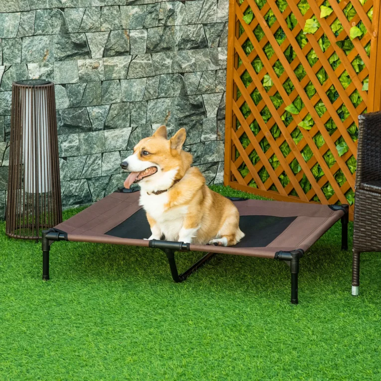 Large Elevated Dog Bed Metal Frame – Brown, Black