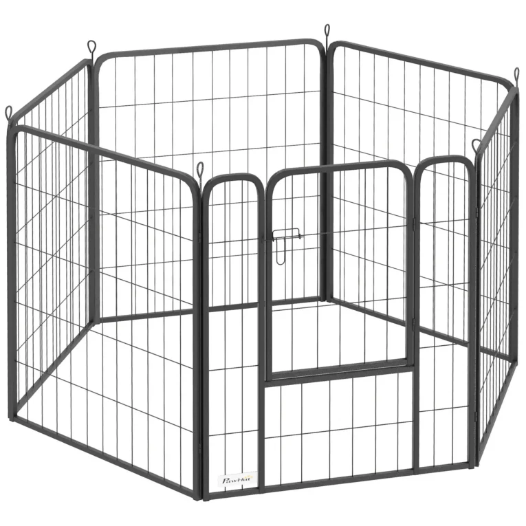 Heavy Duty Dog Playpen 80cm High for Indoor Outdoor – Black