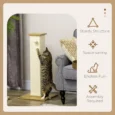 Sisal Cat Scratching Post with Toy – Oak and Cream, 80cm