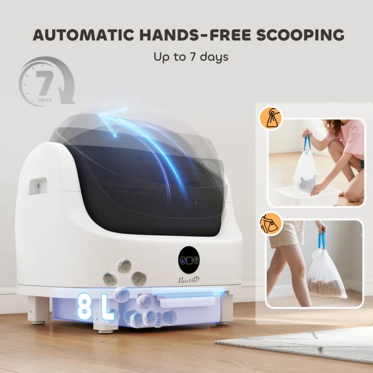 Automatic Cat Litter Tray Self-Cleaning Top Opening – White, Black Automatic Cat Litter Tray Self-Cleaning Top Opening – White, Black