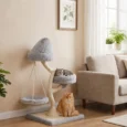 Modern Cat Activity Tree Sisal 115cm Machine-Washable – Light Grey