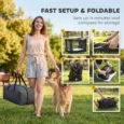 Large Folding Fabric Dog Crate with Cushion – Army Green, 90cm