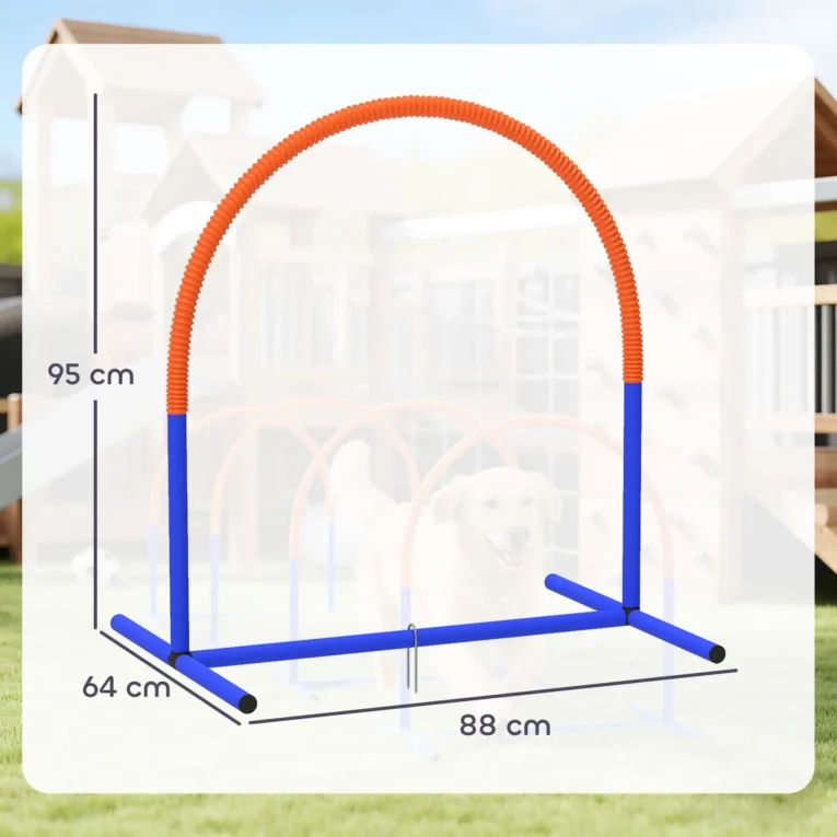 Four-Piece Dog Agility Set with Carry Bag – Blue and Orange
