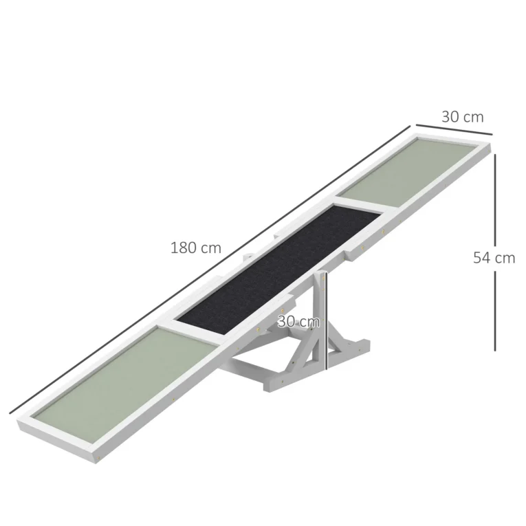 Wooden Dog Agility Seesaw – White, 180cm