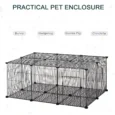22-Panel Modular Small-Pet Playpen – Black
