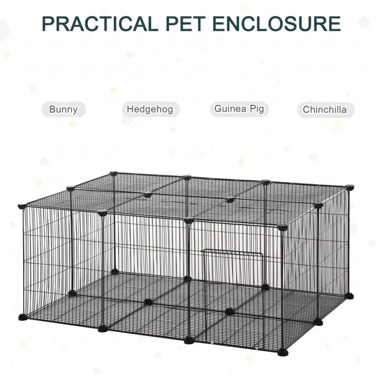 22-Panel Modular Small-Pet Playpen – Black
