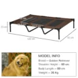 Large Raised Mesh Dog Bed with Carry Bag – Brown, 122cm