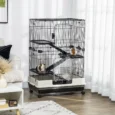 Four-Level Small-Animal Cage with Wheels – Black