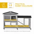Two-Level Rabbit Hutch with Side Run – Grey