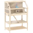 Wooden Hamster Habitat with Storage Shelf – Natural, 117cm High