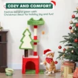 Christmas Cat Activity Tree with House and Scratching Board – Green, 103cm