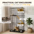 Tall Indoor Cat Enclosure with Hammock and Platforms – Black