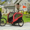 Convertible Dog Bike Trailer and Stroller – Red