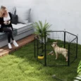 Six-Panel Steel Dog Playpen with Gate – Black, 60cm High