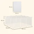 Twelve-Panel Small-Animal Playpen – White, 45cm
