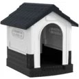 Plastic Dog Kennel with Ventilation Windows – Grey, 64.5cm