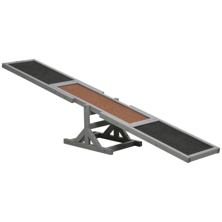 Wooden Dog Agility Seesaw – Grey, 180cm Wooden Dog Agility Seesaw – Grey, 180cm
