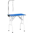 Folding Dog Grooming Table with Adjustable Arm – Blue, 81cm