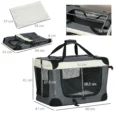 Folding Fabric Pet Carrier – Grey, 60 × 41 × 41cm
