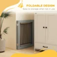 Three-Panel Freestanding Dog Gate – Grey, 61cm