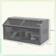 Wooden Hamster Cage with Bridge and Openable Top 85x45x44cm – Grey