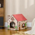 Cardboard Cat Hideaway with Scratching Surface