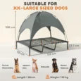 Raised Dog Bed Elevated 122x92cm for XL Dogs – Grey