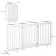 Freestanding Dog Gate Wood Expandable Barrier – White