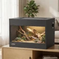 OSB Reptile Terrarium with Lockable Glass Doors – Black, 60cm