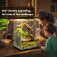 Tall Glass Terrarium with Front Doors and Mesh Lid – 40L