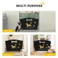 Freestanding Wooden Dog Barrier – Black, 75 × 51cm