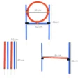 Dog Agility Training Set Adjustable Pole Hoop Hurdle – Blue and red
