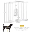 Dog Gate with Cat Flap and Two Extensions – White, 75–103cm