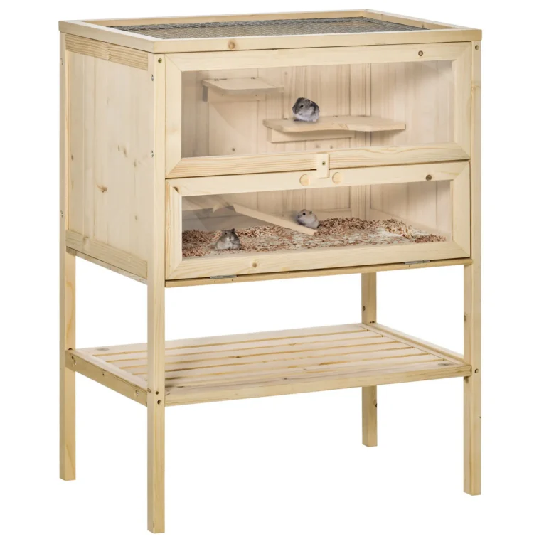 Wooden Hamster Cage Natural 60x40x80cm – Natural wood