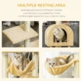 Cat Activity Tree Scratching Post with Hammock – Beige
