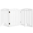 Three-Panel Freestanding Dog Gate – White, 155cm