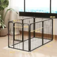 Six-Panel Steel Dog Playpen with Gate – Black, 60cm High