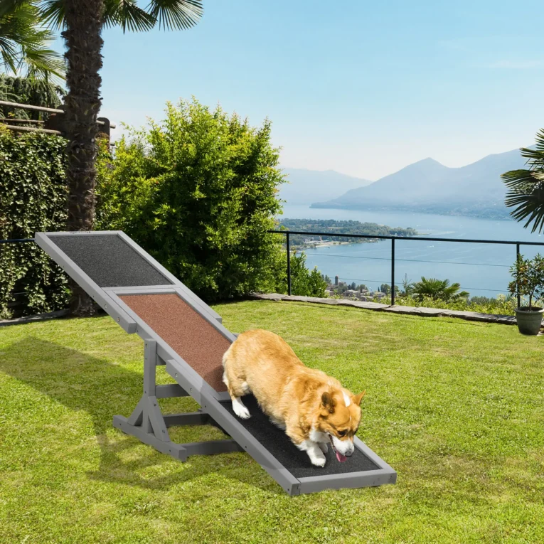 Wooden Dog Agility Seesaw – Grey, 180cm Wooden Dog Agility Seesaw – Grey, 180cm