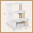 3-Step Pet Stair with Scratching Posts – White